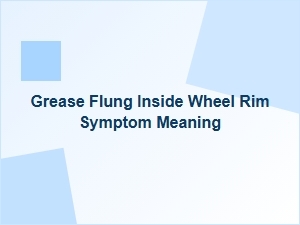 Grease Flung Inside a Wheel Rim Diagnoses a Problem